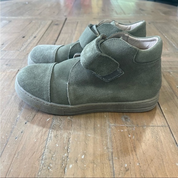 SweetHoney suede green hi top sneakers leather hook and loop big kid size 1 - Picture 1 of 10